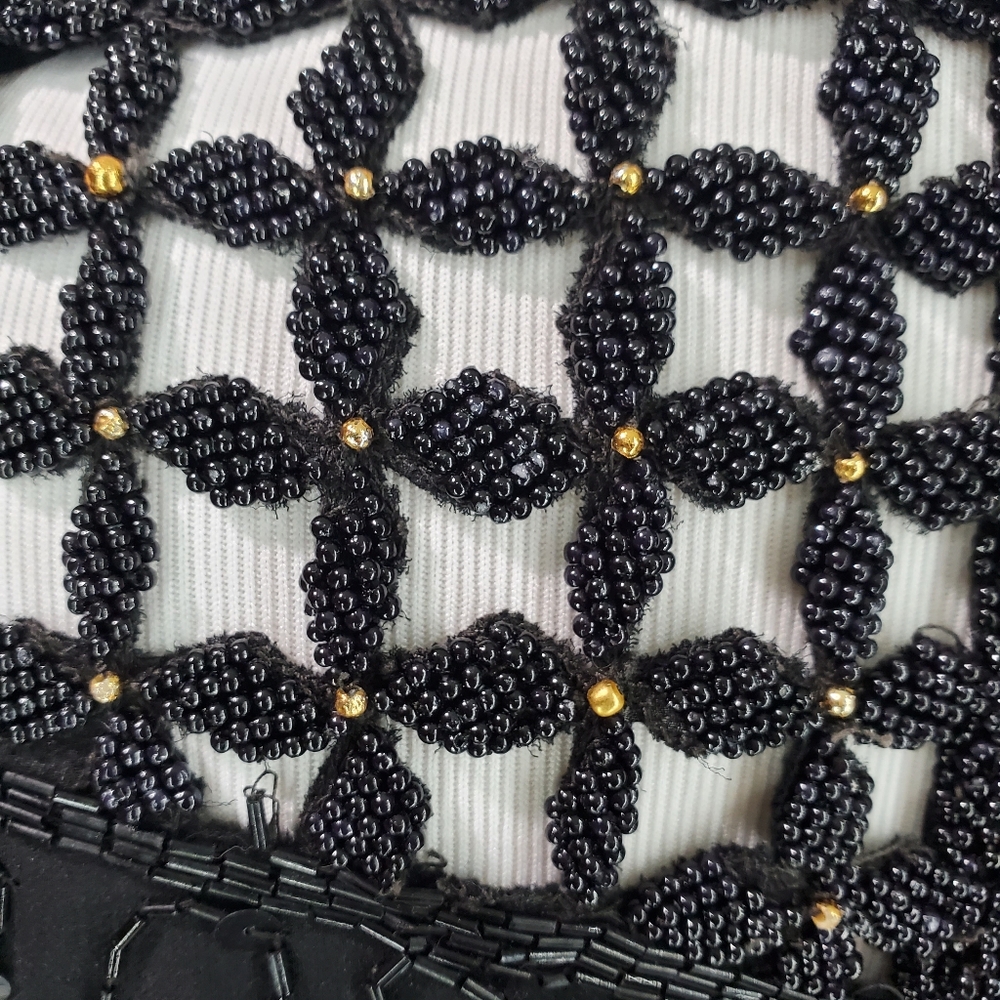 Vintage 100% Silk Robert Anthony Beaded Great Gatsby Inspired Cocktail Dress - Picture 5 of 15